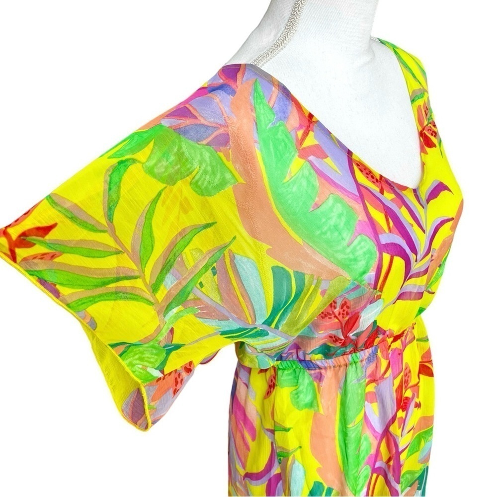 BECCA Sheer Swimsuit Coverup Colorful Floral Kimono Size XS/S - Picture 3 of 7